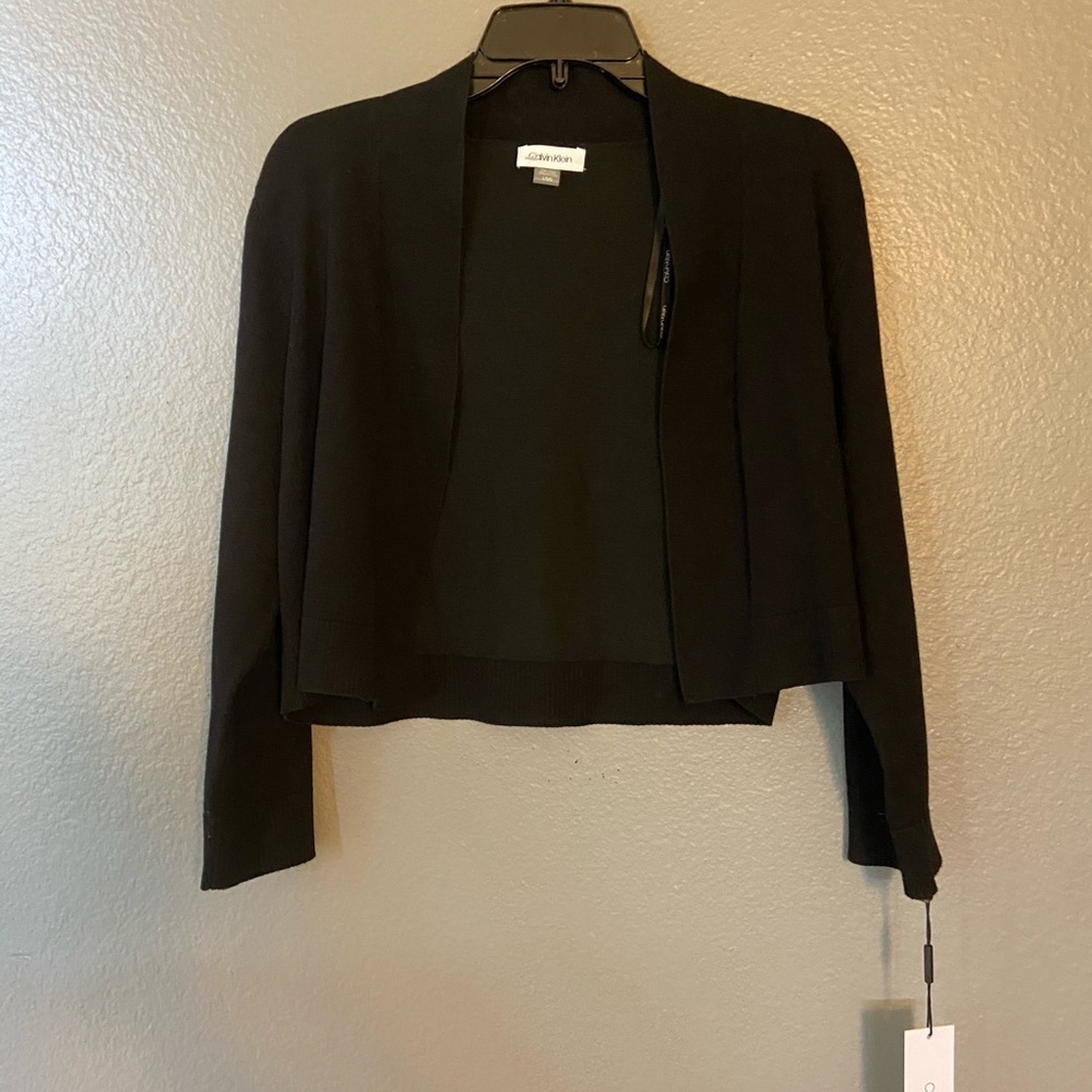 Calvin Klein open front 3/4 sleeve Shrug